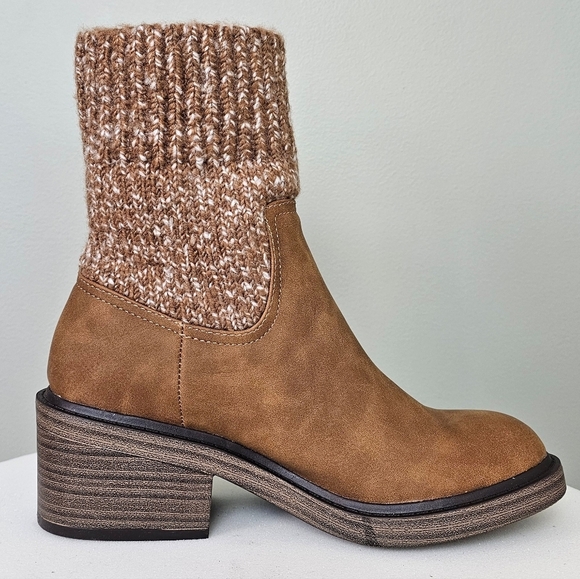 Portland Boot Company Women's Cozy Sweater Knit Bootie Cognac - Picture 11 of 12